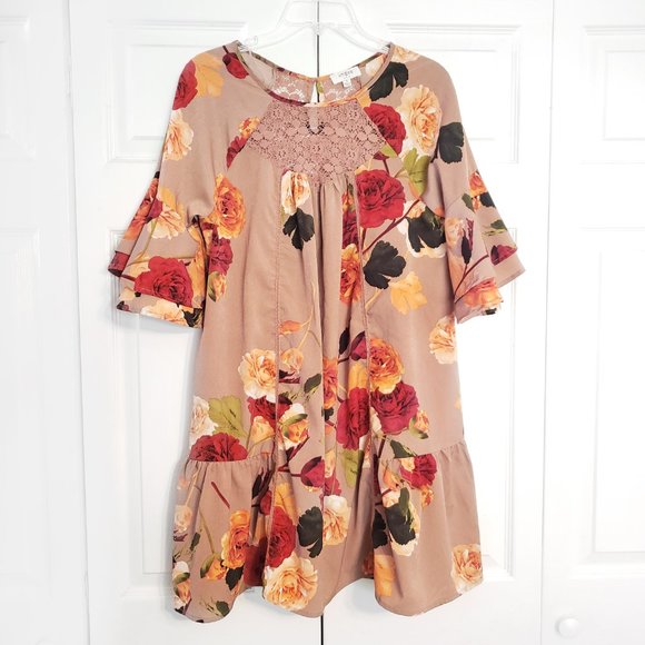 Umgee Floral Lace Tiered Dress - Picture 3 of 8